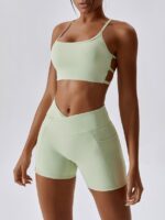 Sensual Scrunchy Booty Shorts & Low Impact Cross-Back Sports Bra Combo - Perfect for Working Out & Turning Heads!