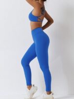 Sensual Stretchy Low Impact Backless Padded Sports Bra & Booty-Enhancing Scrunch Butt Leggings Set - Perfect for Yoga, Running, Pilates, and More!