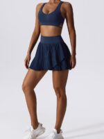 Sensuous, High-Waisted Double-Layered Tennis Skort for an Active Lifestyle
