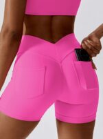 Sexy Adjustable Halter Neck Sports Bra & Flattering V-Shaped High Waist Shorts Set for Women - Comfort & Support for Activewear & Everyday Wear