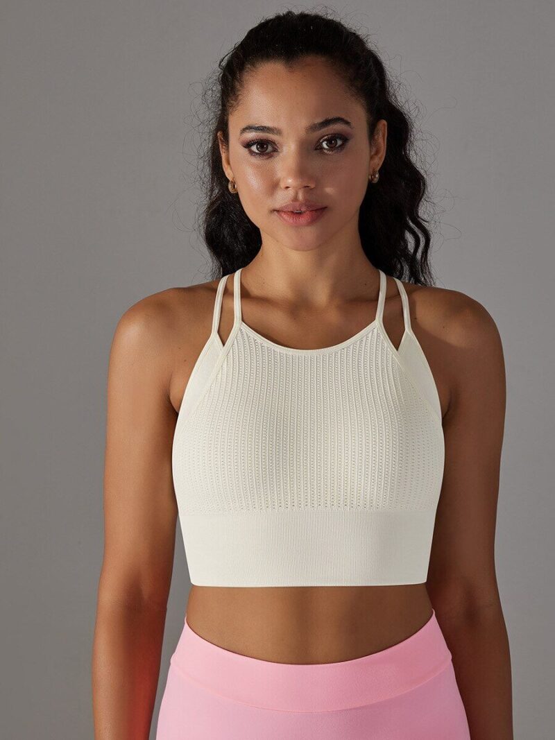 Sexy Double-Layer Spaghetti Strap Racerback Crop Top | Flirty Strappy Crop Top | Sheer Layered Tank Top | Sassy Two-Layer Strappy Crop Top | Strappy Summer Crop Top |