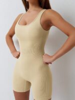 Sexy High Elastic Onesie with Snug Fit & Racy Backless Design