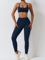 Sexy Low Impact Backless Padded Sports Bras & Scrunch Butt Booty Enhancing Leggings Set - Perfect for Yoga, Running & Pilates!