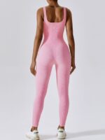 Sexy Ribbed Ankle-Length Onesie with Tummy Control for Women - Slimming Shapewear Bodysuit