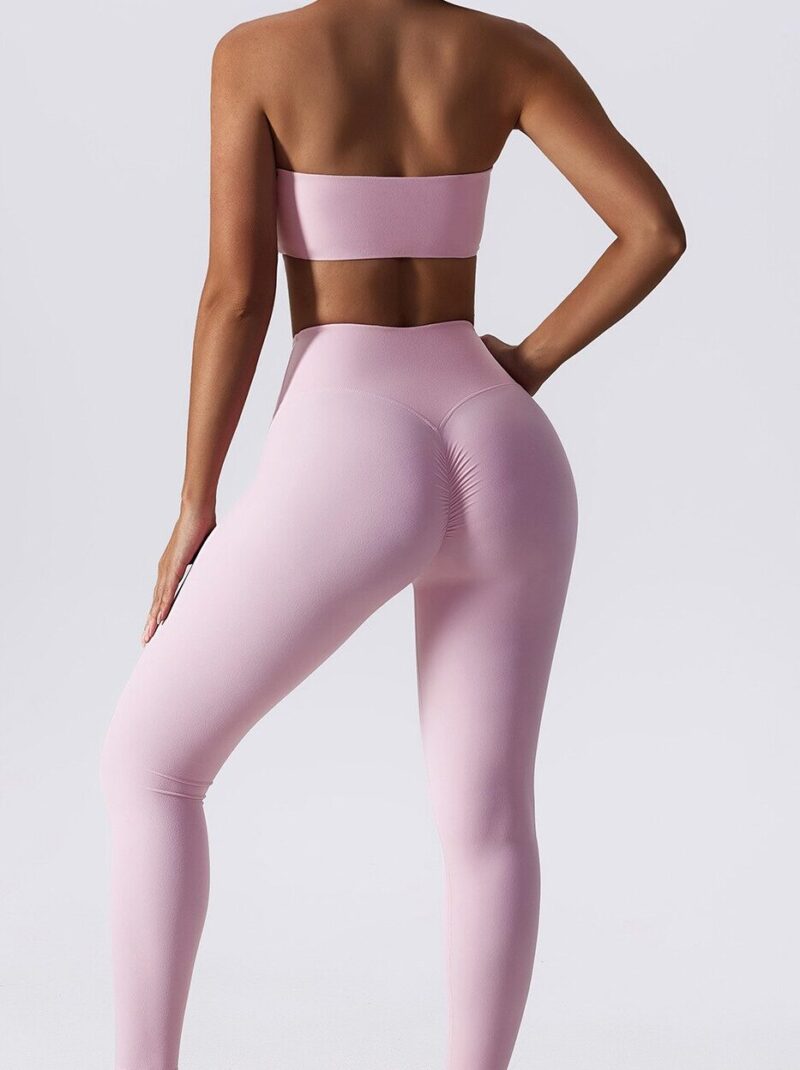 Sexy Strapless Sports Bra & Push Up High-Waist Leggings Set - Get Ready to Flaunt Your Figure!