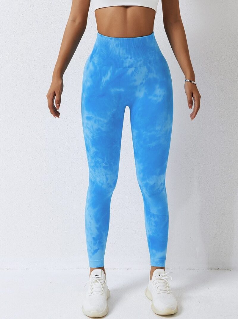 Sexy Tie-Dye High-Waisted Leggings with Scrunchy Booty Detail - Seamless Comfort!