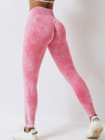 Sexy Tie-Dye High-Waisted Scrunch Butt Leggings with Seamless Comfort - Perfect for Yoga, Running & Everyday Wear!