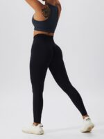 Shape-Enhancing High-Rise Ribbed Stretchy Scrunch-Butt Leggings - Get Ready to Flaunt Your Curves!