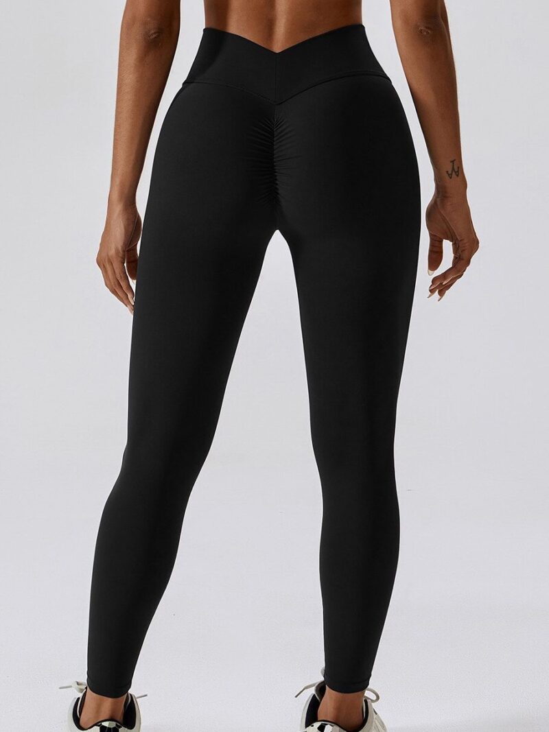 Shape-Enhancing V-Waist Booty Sculpting Leggings with Scrunch Back Design for Lifted Glutes
