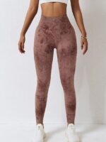 Shape Your Booty in Style! High-Waisted Seamless Tie-Dye Scrunch Butt Leggings - Flaunt Your Curves with Comfort & Flair!