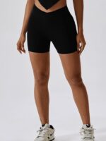 Shapely V-Neck High-Waisted Shorts with Roomy Pockets - Flaunt Your Curves!