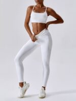 Sizzle in Style: Sexy Scrunch Butt Leggings & Low Impact Cross-Back Sports Bra Set for Comfort & Support During Workouts