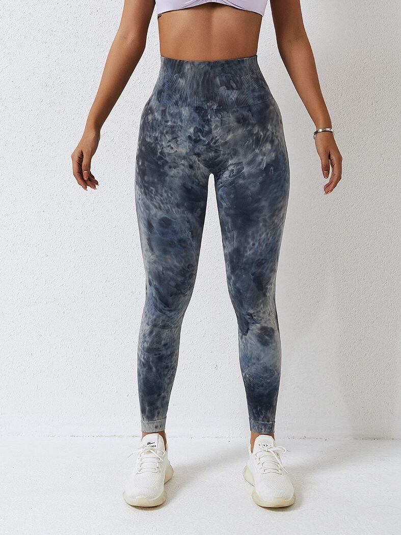 Sizzling Sexy Tie-Dye High-Waisted Seamless Scrunch Booty Leggings - Get That Booty Poppin!