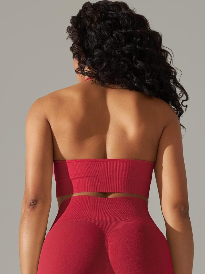 Slip into Sexy Comfort: Breathable Backless Halter Sports Bra.