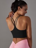 Stylish, Double-Layer Spaghetti Straps Racerback Crop Top - Perfect for Any Occasion