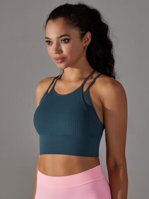 Stylish Double-Layer Spaghetti Straps Tank Top - Flattering Racerback Crop Top with a Flirty Fit