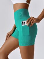 Stylish High-Rise Breathable Pockets Scrunch-Back Shorts