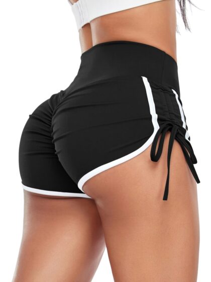 Stylish Workout Shorts with Scrunchy Back and Adjustable Waistband