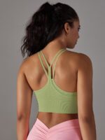 Sultry Double-Layer Spaghetti Straps Racerback Crop Top - Show Off Your Sexy Shoulders!