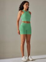 Sultry Seamless Sports Bra & High-Rise Shorts Sets for Women - Perfect for Running, Yoga, Pilates & Gym Workouts!