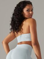 Sweat in Style: Backless Halter Sports Bra with Breathable Comfort for Maximum Performance