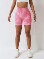 These Mindful Essence V2 High-Waisted Tie-Dyed Push-Up Scrunch-Butt Yoga Shorts Will Help You Reach Your Goals!