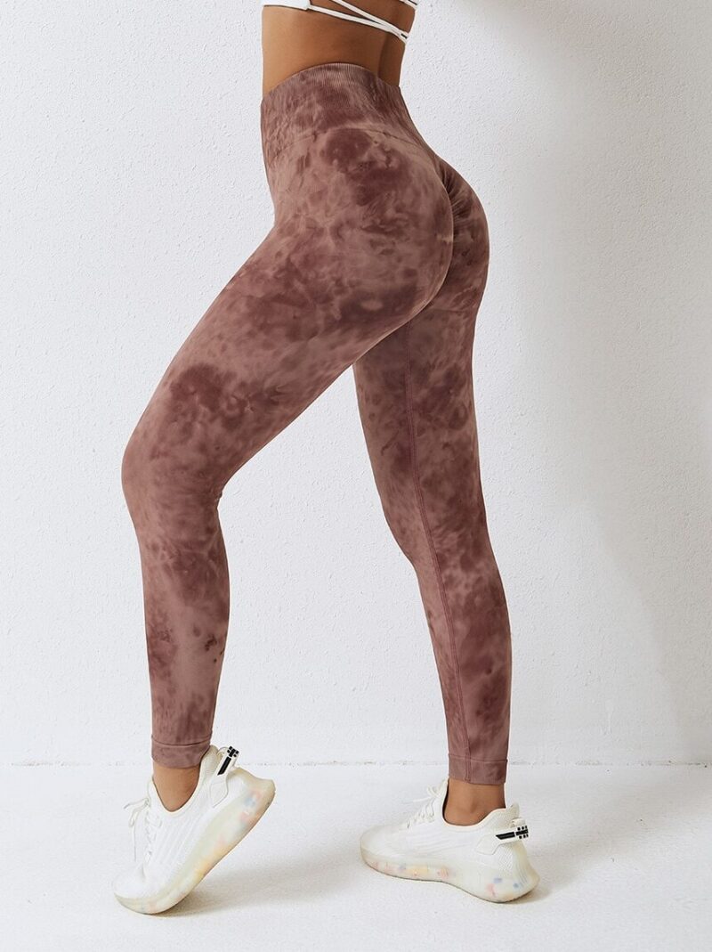 Tie-Dye Scrunch Butt Leggings - High-Rise, Seamless, Stretchy, Fashionable, Trendy, Comfy, Yoga, Workout, Activewear
