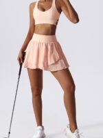 Womens Comfort Fit Double-Layer Tennis Skort - High Waisted, Breathable, Flexible & Stylish!