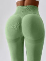 Womens Contour Scrunch Booty High-Waisted Leggings with Smiling Design