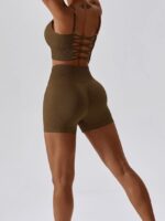 Womens Curvy Ribbed Seamless High-Waisted Athletic Booty Shorts - Hot & Sexy Sportswear