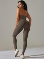 Womens Halter Sports Bra & High-Waisted Leggings Set - Ultimate Breathable Comfort for Active Women