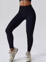 Womens Ribbed Seamless High-Waisted Athletic Yoga Leggings - Trendy & Stylish Workout Pants
