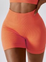 Womens Ribbed Seamless High-Waisted Workout Shorts - Sexy, Comfy & Stretchy Gym Bottoms