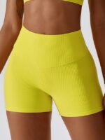 Womens Slimming High-Waisted Ribbed Scrunch Butt Shorts - Lightweight & Stylish