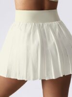 Womens Trendy Double-Layer Tennis Skort - High Waisted, Breathable & Stylish for the Court!
