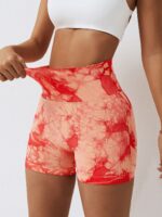 Yoga Shorts - Tie Dye High Waisted Scrunch Bum - Vinyasa Flow - Summer Beachwear - Flattering Fit - Soft & Stretchy Fabric - Perfect for Dancing & Moving Freely