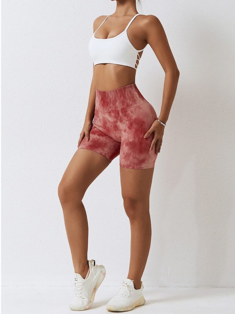 Yoga Shorts: High-Waisted Tie-Dyed Push-Up Scrunch-Butt for a Mindful Workout - Essence Collection