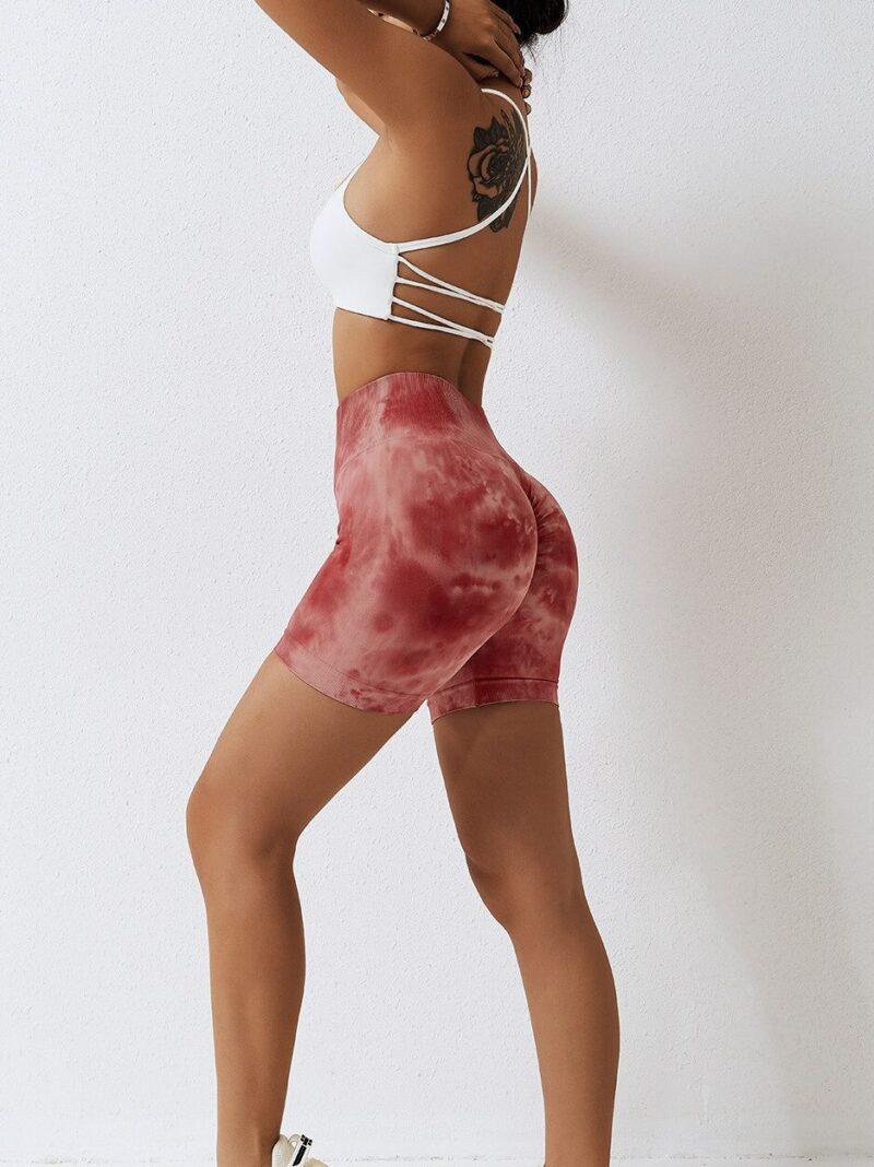 Yoga Shorts with a Mindful Essence – High-Waisted Tie-Dyed Push-Up Scrunch-Butt V2