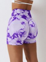 Yoga Tie Dye High Waisted Scrunch Bum Shorts - Vibrant, Stylish and Flattering for a Perfect Vinyasa Flow!