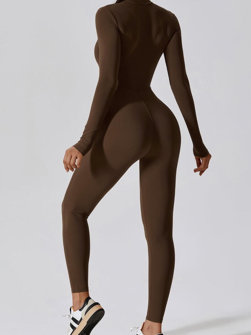 Luxurious Ankle-Length Onesie with Long Sleeves & Convenient Zipper Closure
