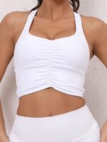 Adjustable Strap Push-Up Sports Bra with Scrunch Top Design