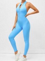 Backless Zip-Up Scrunch Butt Jumpsuit - Elevated Yoga Style with an Ankle Length