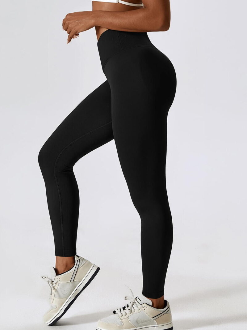 Contour-Cut High-Waisted Leggings with Smiling Scrunch Butt Design - Version 2