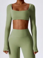 Fashionista-Approved Long-Sleeve Cropped Top with Supportive Built-In Bra