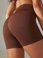 Flaunt Your Curves in Sexy Ribbed High-Waisted Scrunch Butt Shorts!