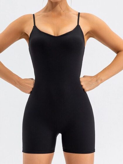 Flexible, Comfort-Fitting Seamless Yoga Onesie with Adjustable Spaghetti Straps - For Maximum Movement!