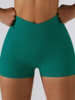 Flexible Ribbed V-Cut Gym Shorts with Stretchy Waistband