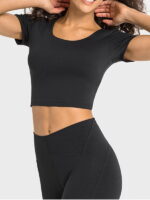 Flexible Ruched Rear Activewear Cropped Tank