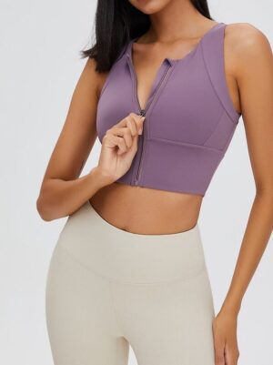 High-Impact, Zippered, Push-Up, Supportive Sports Bra - Perfect for Active Women!