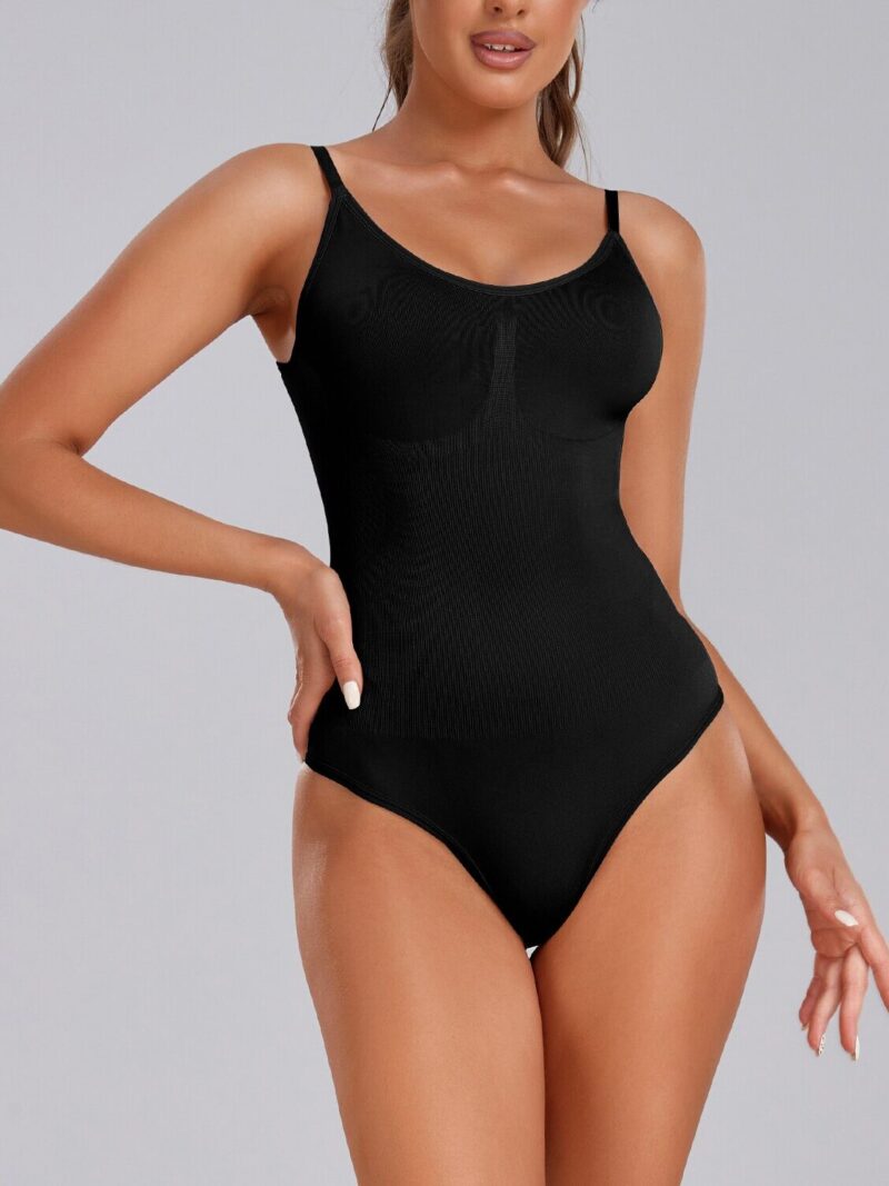 Hot & Sexy Adjustable Strap Ribbed Bodysuit with Tummy Control for Women - Slim Your Waist and Flaunt Your Curves!